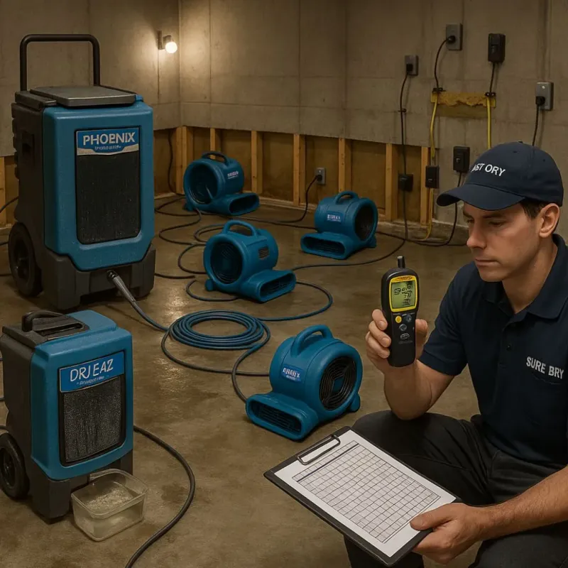 Structural Drying and Dehumidification process in Mill Plain, WA